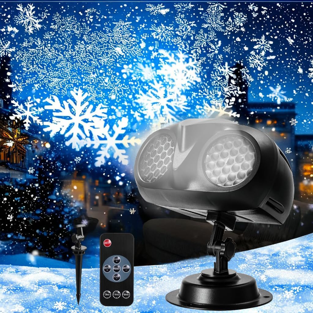Dynamic Snowflake Projector: Remote-Controlled Winter Wonderland