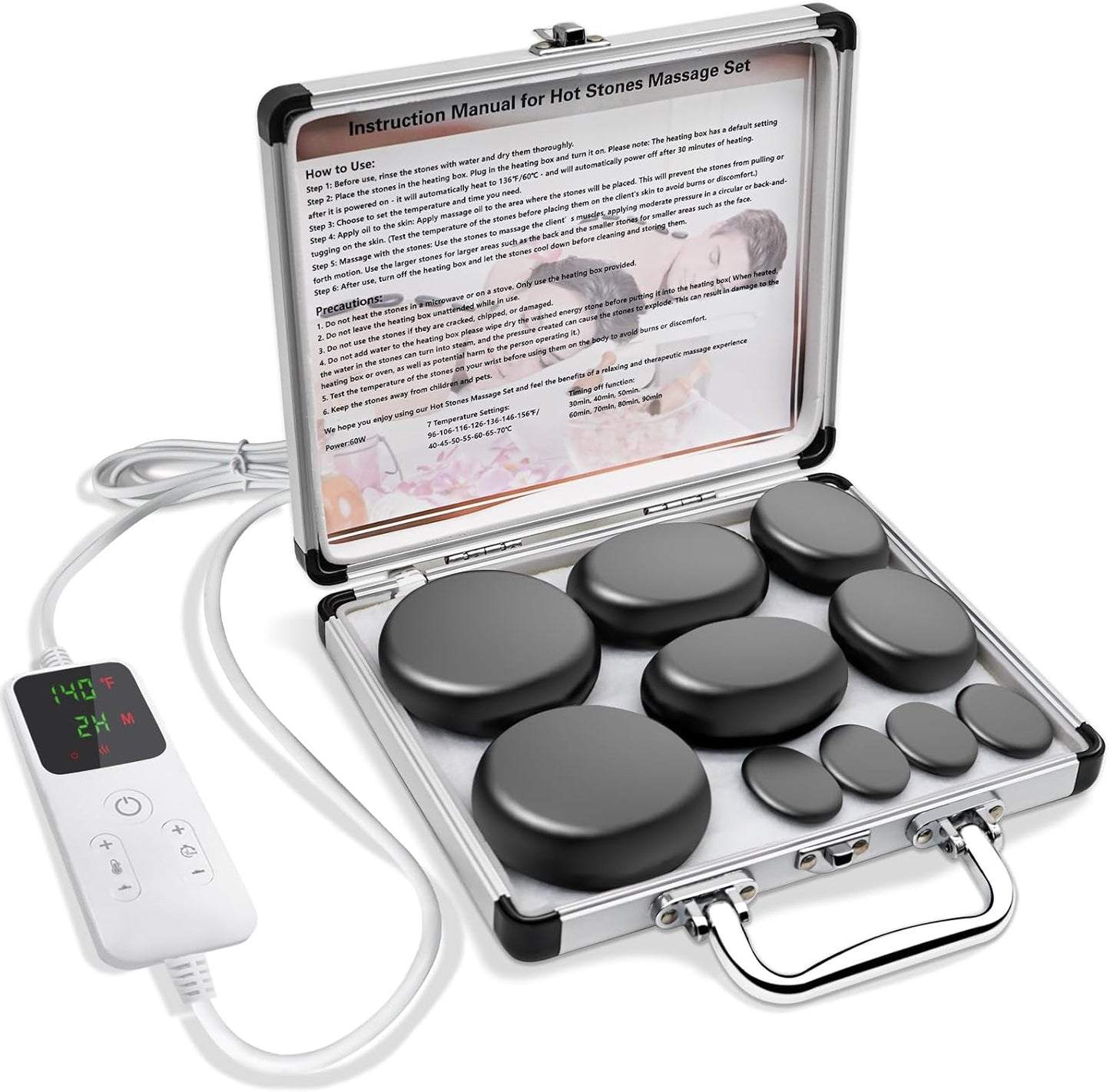 Basalt Hot Stones Massage Set for Professional Spa Treatments