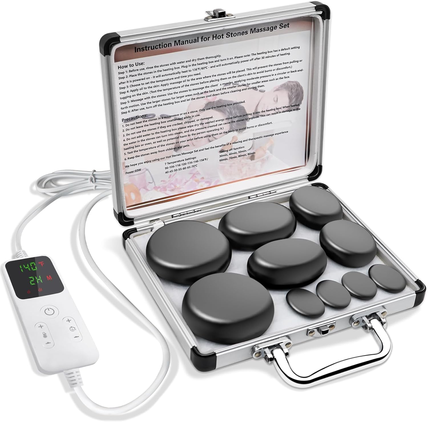 Basalt Hot Stones Massage Set for Professional Spa Treatments