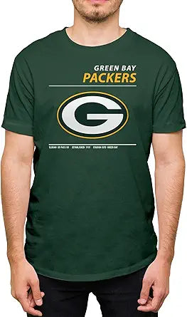 NFL Team Logo and Stats Adult Unisex Short Sleeve Fan T-Shirt