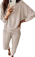 PRETTYGARDEN Women's Fall 2 Piece Lounge Set - Soft Rib-Knit Comfort