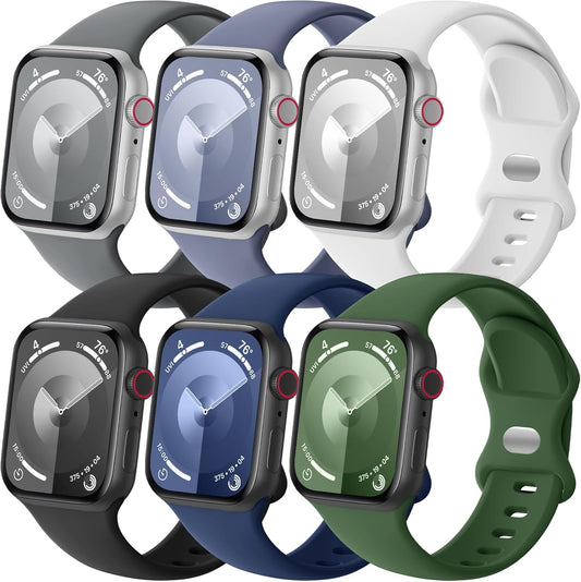 Waterproof Silicone Apple Watch Band 6-Pack