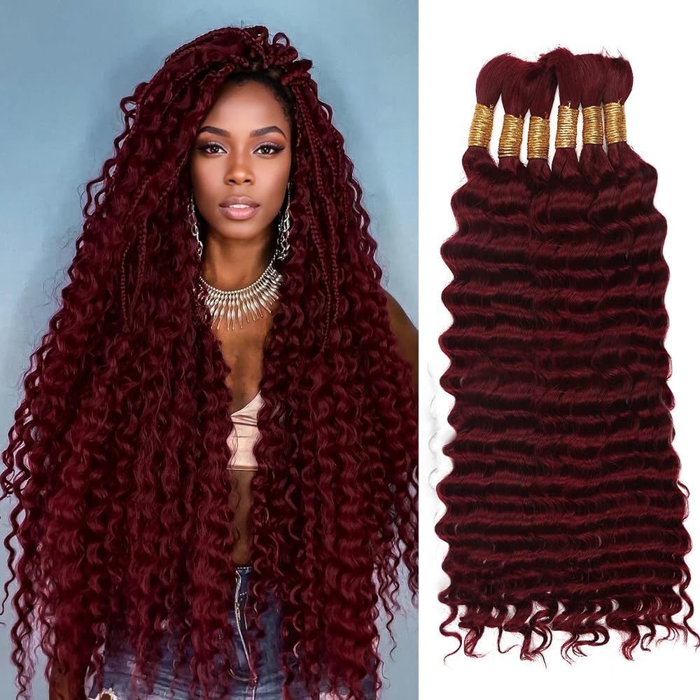 99j Burgundy Human Braiding Hair for Stunning Boho Styles