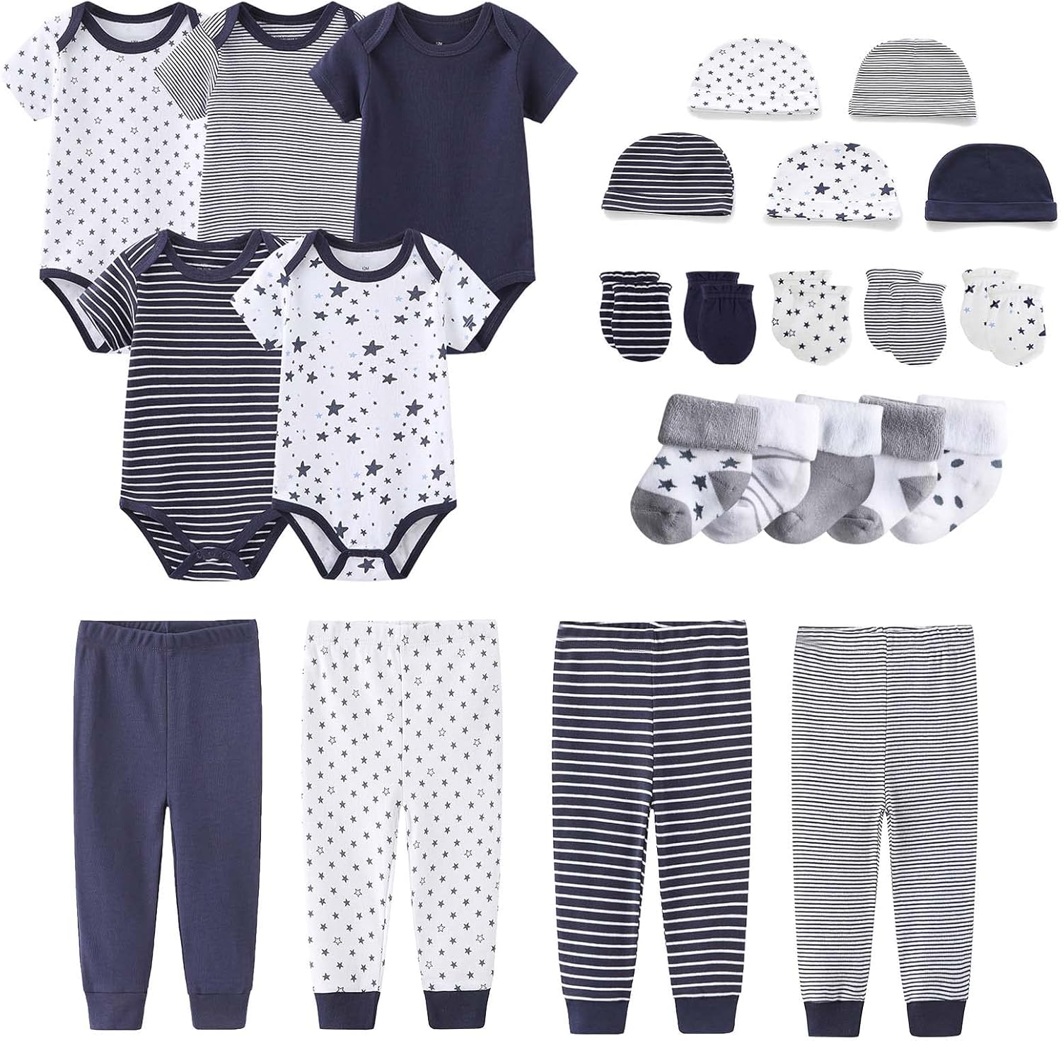 Newborn Layette Gift Set with Bodysuits and Pants for Baby