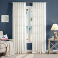 Golden and White Striped Curtains 96 in Length - Light Filtering