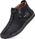Mens Casual Leather Ankle Chukka Boots - Lightweight Driving Shoes
