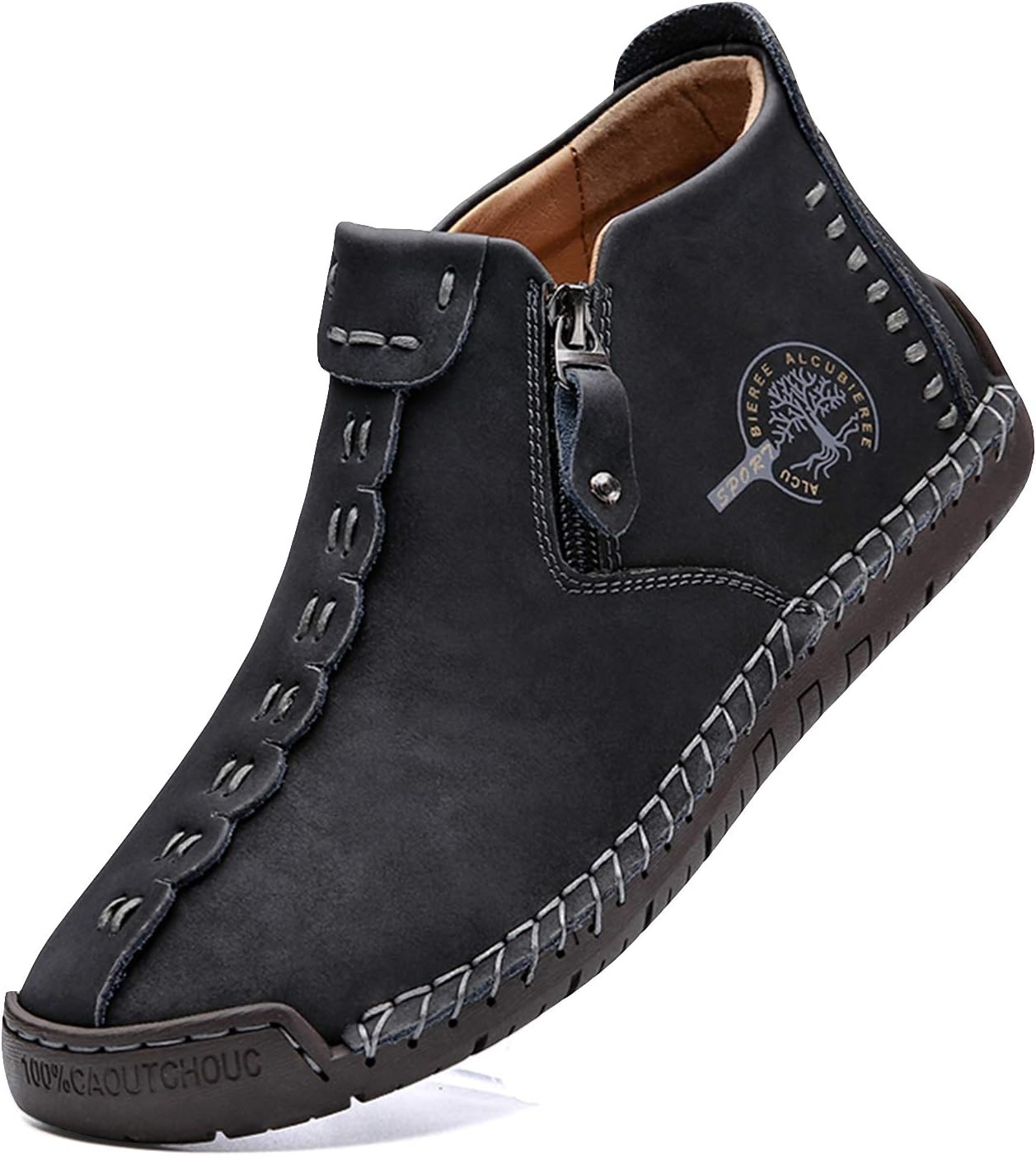 Alcubieree Mens Casual Leather Shoes for Comfort and Style