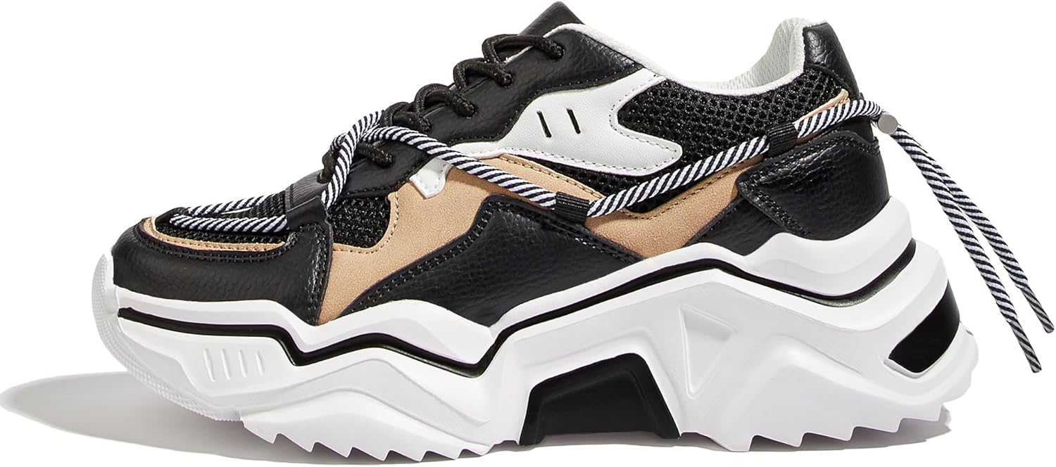 Colorful Platform Sneakers for Women - Retro Style Chunky Shoes