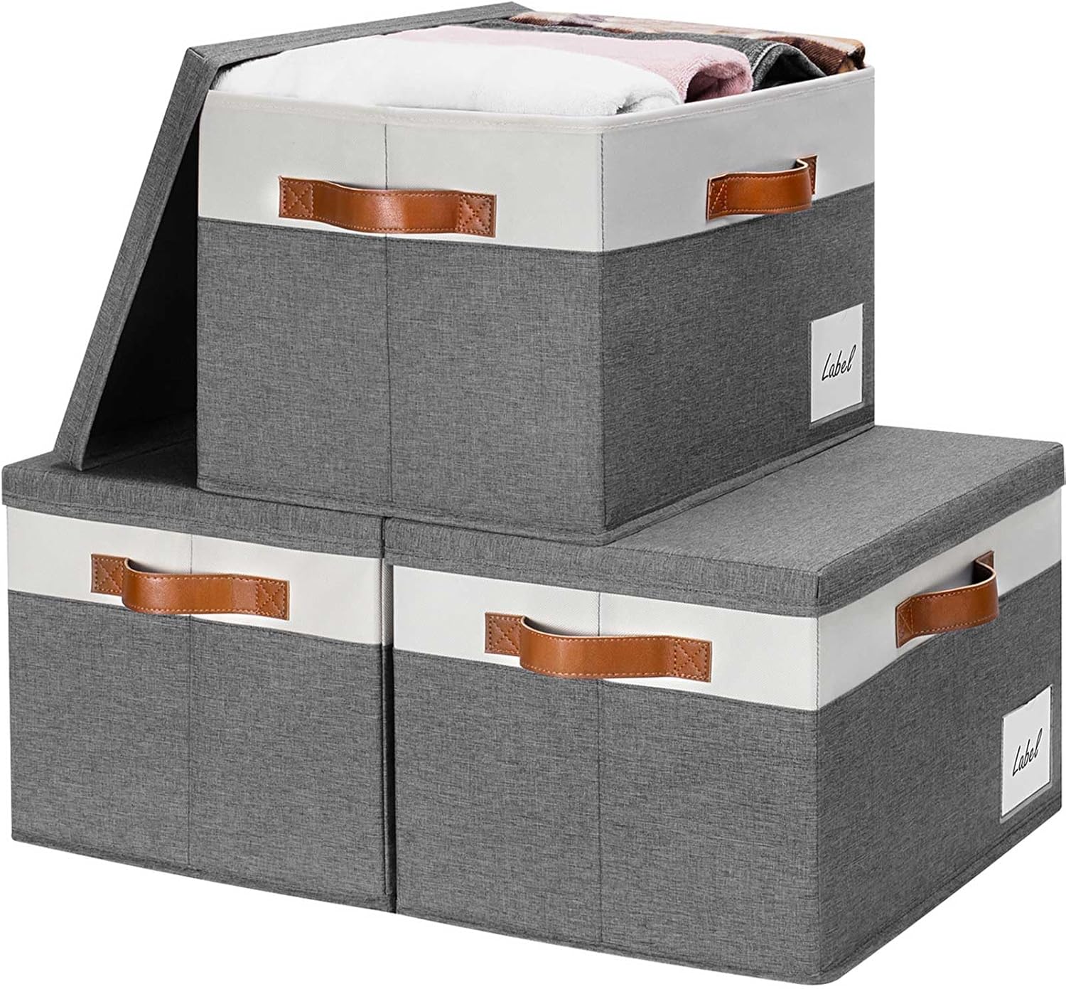 GhvyenntteS Large Storage Bins with Lids for Home Organization