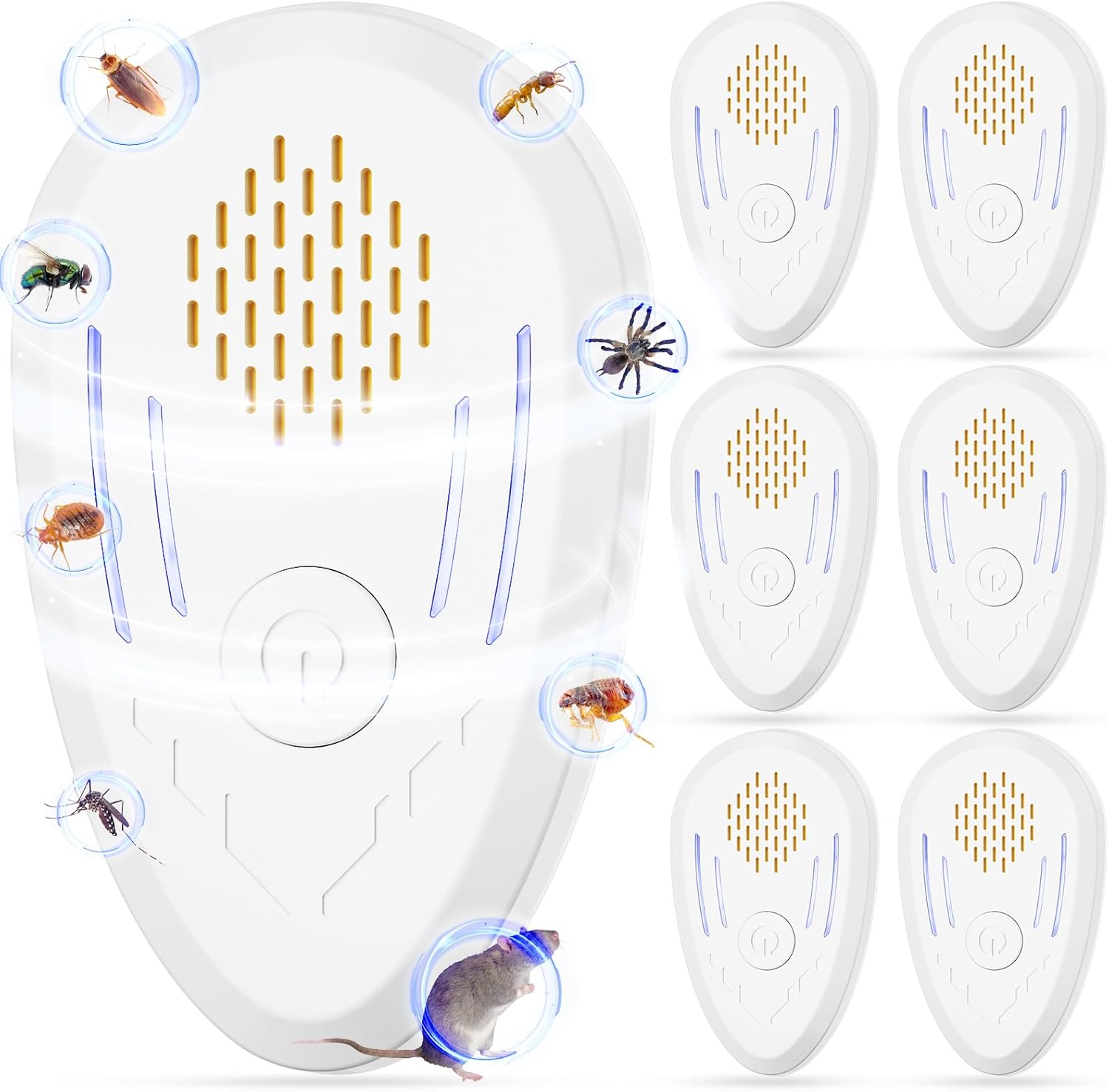 6-Pack Ultrasonic Pest Repellent - BuzzKick Away Pests!
