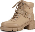 REDTOP Women's Combat Boots Chunky Lug Sole Ankle Boots - Mixed