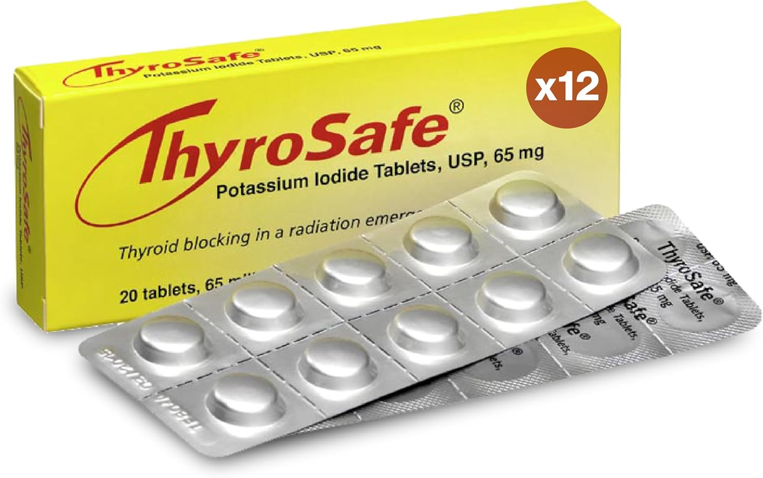 65mg Potassium Iodide Tablets for Thyroid Protection from Radiation