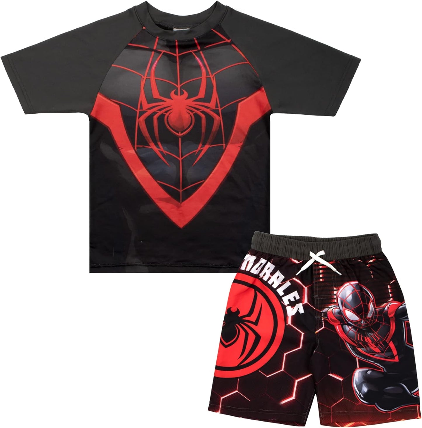 Marvel Boys Avengers Spiderman Black Panther Swim Set for Kids