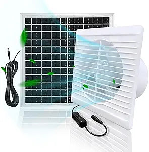 Solar Powered Exhaust Fan for Greenhouse and Shed Ventilation