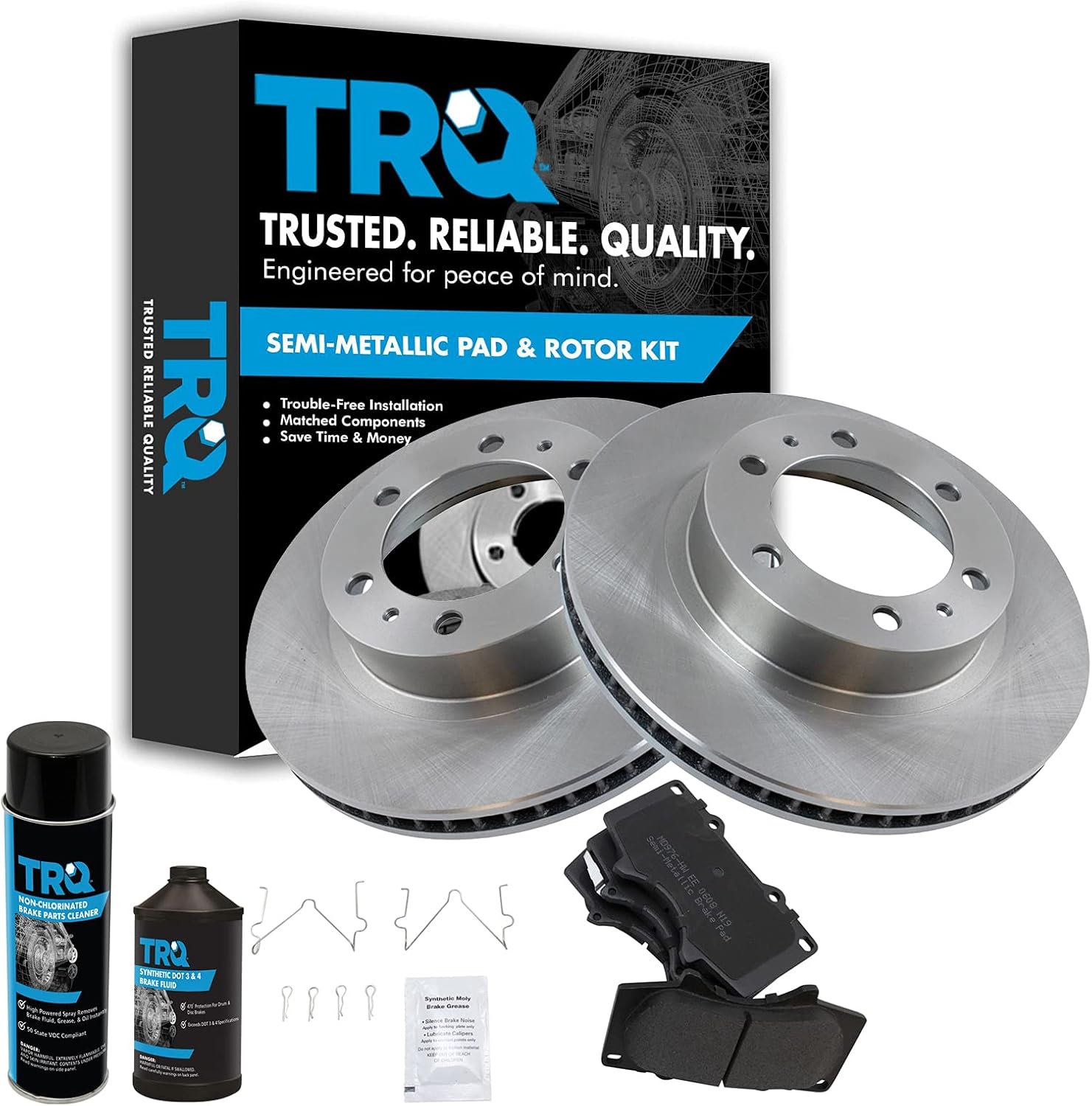 TRQ Front Brake Pad & Rotor Kit for Toyota 4Runner & Tacoma
