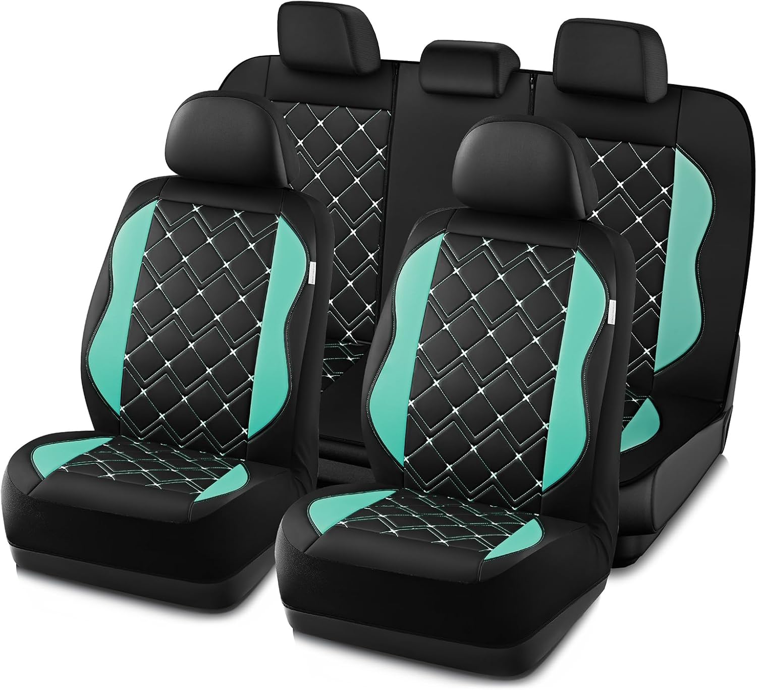 Premium Leather Car Seat Covers Full Set for Women and Girls