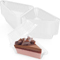 300 Pieces Cake Slice Plastic Containers with Lids - Clear Hinged