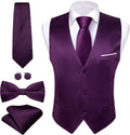 Mens Formal Business Suit Vest with Tie and Bow Tie Set - Slim Fit