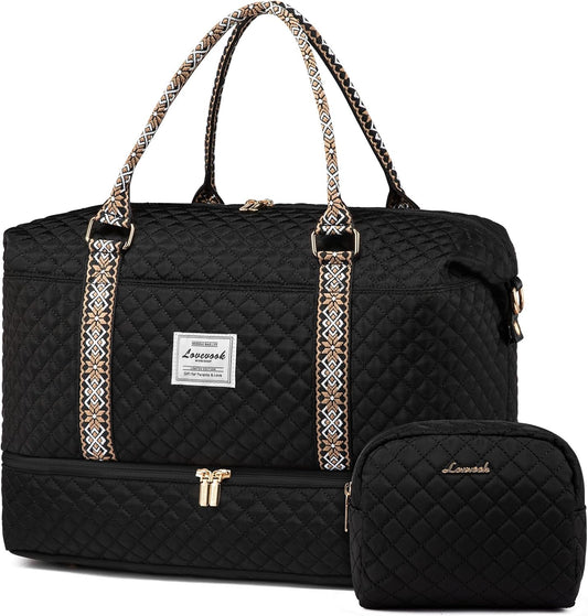 LOVEVOOK Travel Duffle Bag with Shoe Compartment for Women