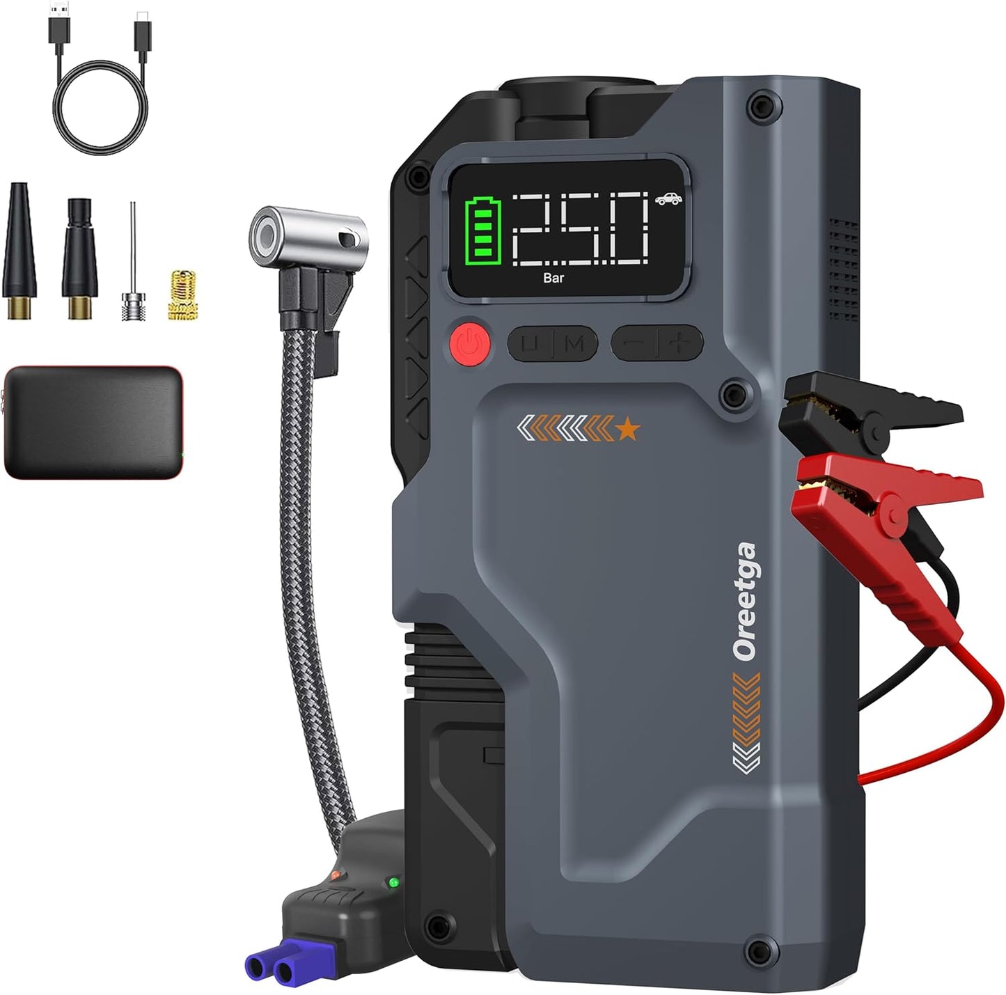Ultimate 5-in-1 Car Jump Starter + Compressor | Oreetga