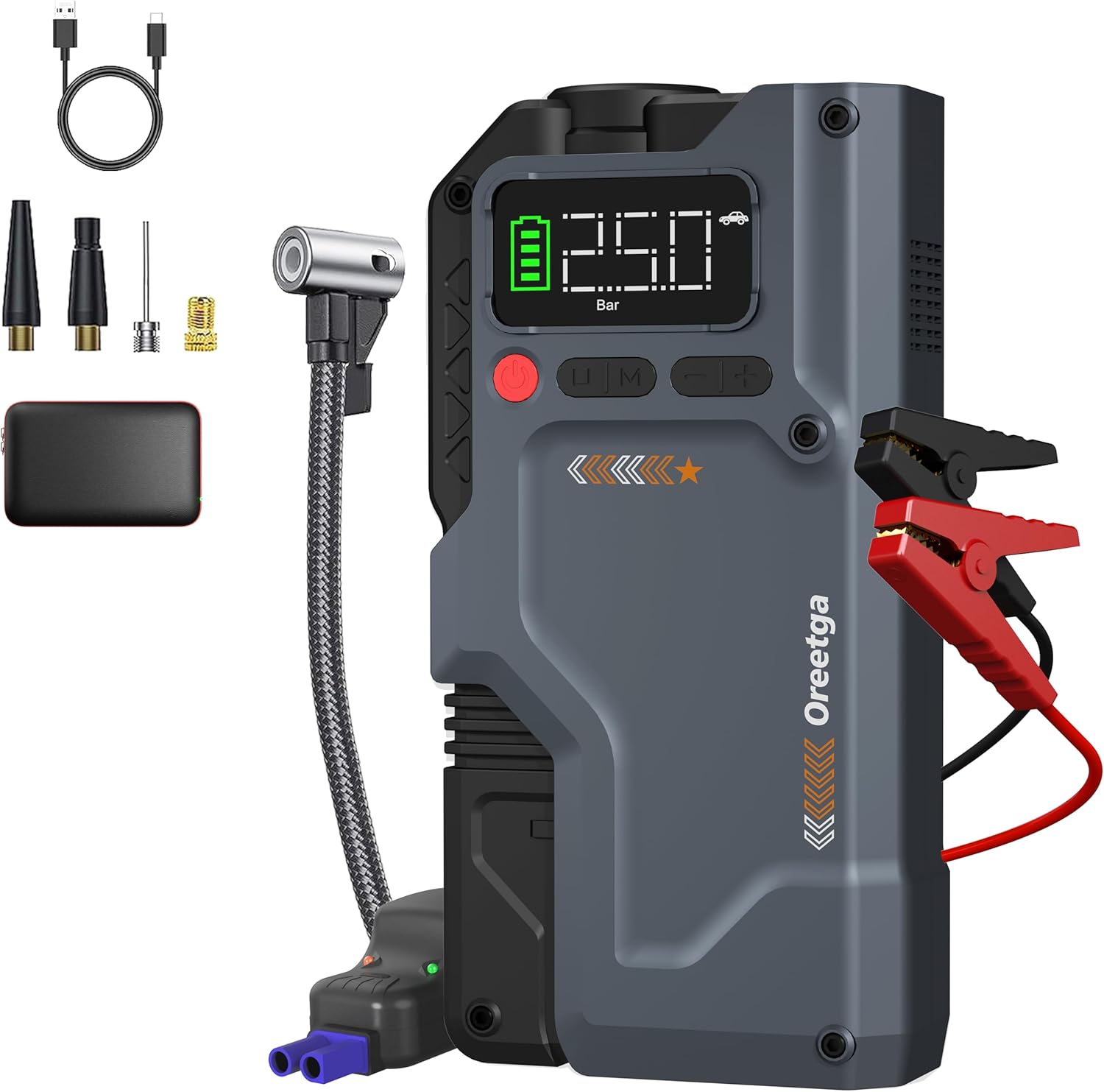 Ultimate 5-in-1 Car Jump Starter + Compressor | Oreetga