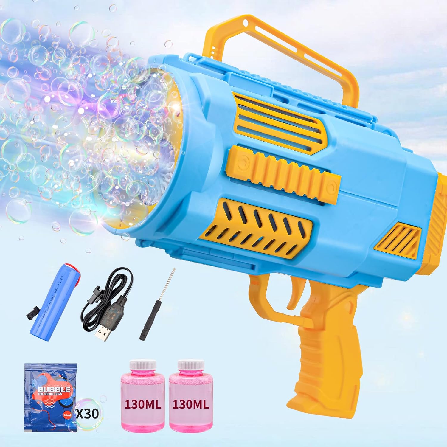 Upgraded Bubble Gun No Dip for Kids with Light Music and Fun