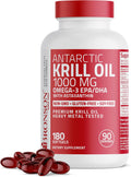 Antarctic Krill Oil 1000 mg with Omega-3s EPA DHA - 180 Softgels