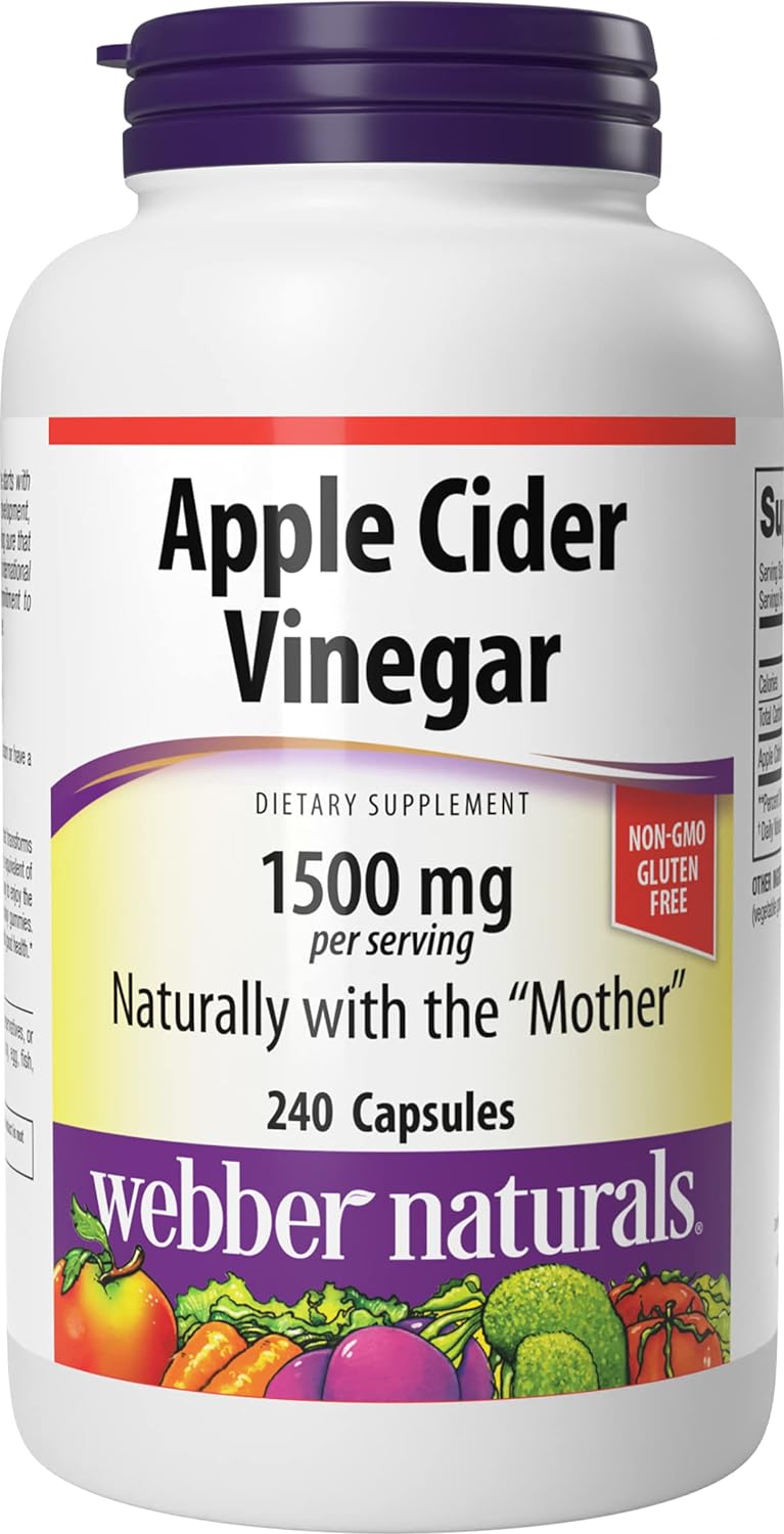 Webber Naturals Apple Cider Vinegar Capsules: High Potency Digestion Support