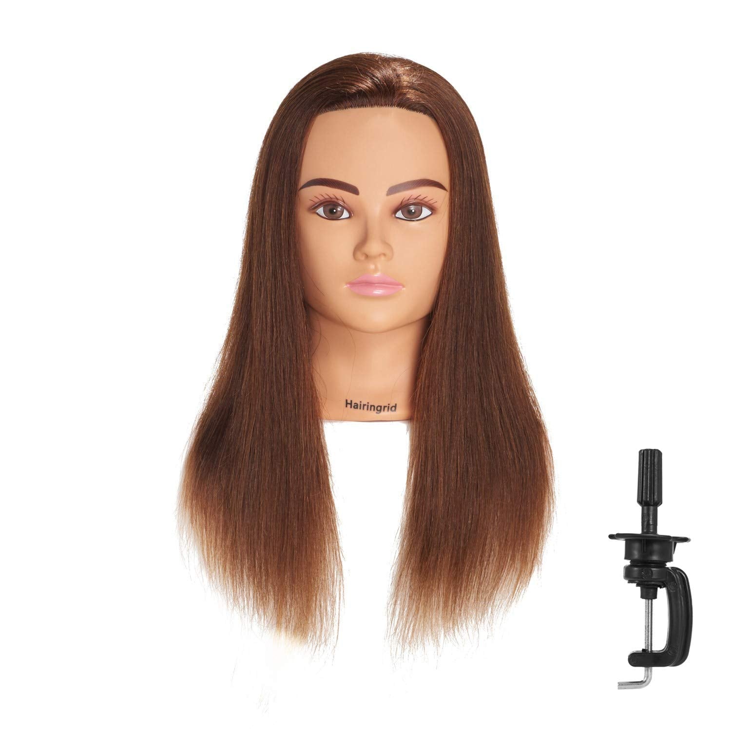 Hairingrid Mannequin Head 20-22 in 100% Human Hair for Training