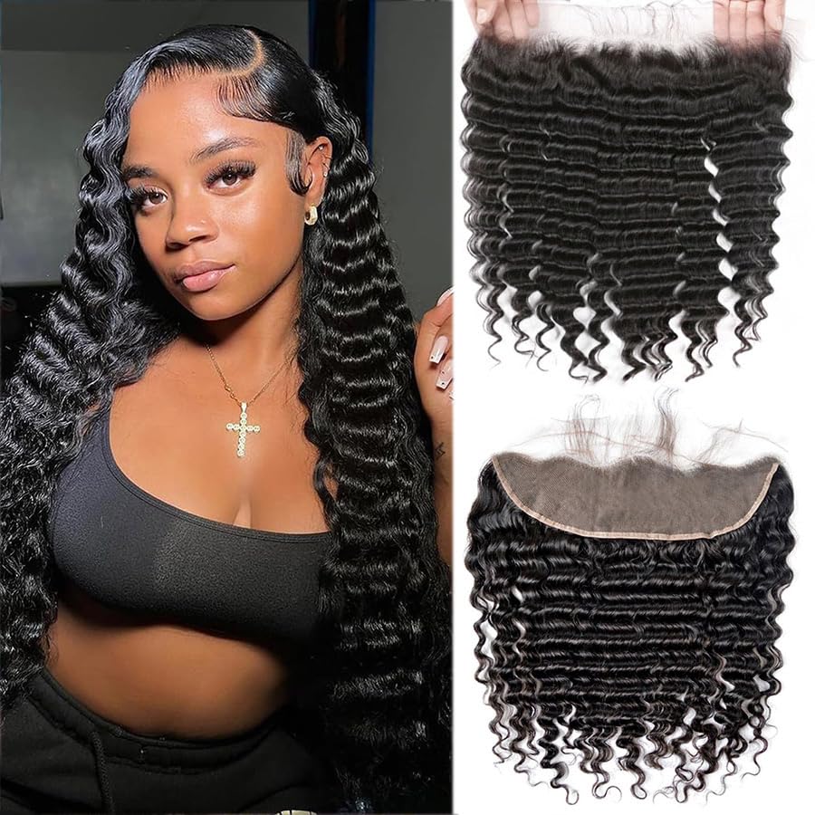 18 Inch Deep Wave Frontal 13x4 HD Lace Closure for Natural Look