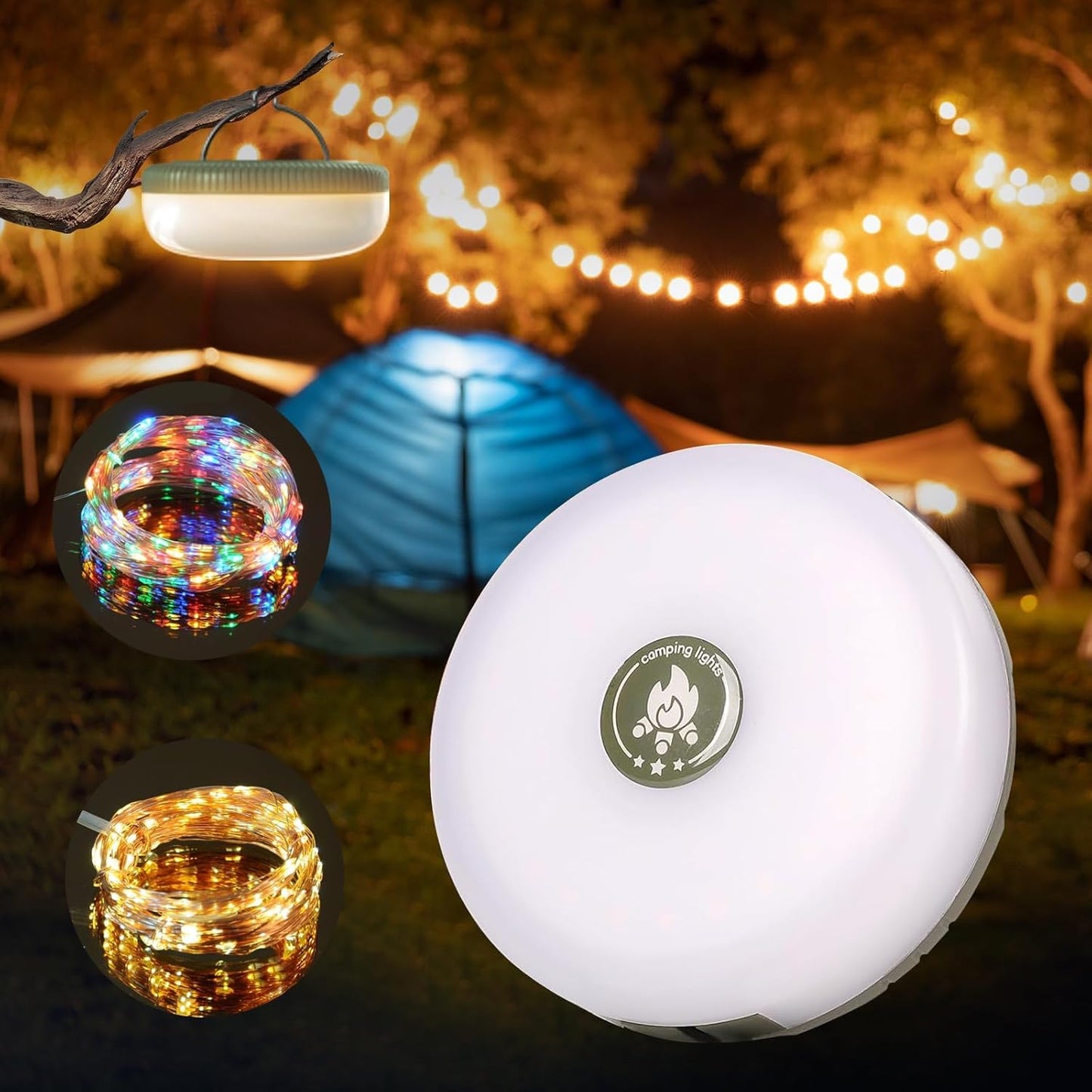 Rechargeable Camping Lights: 8 Modes, Portable & Bright!