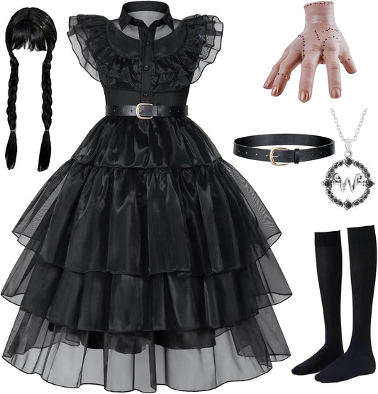 Black Costume Dress for Girls Halloween Cosplay Party Fun