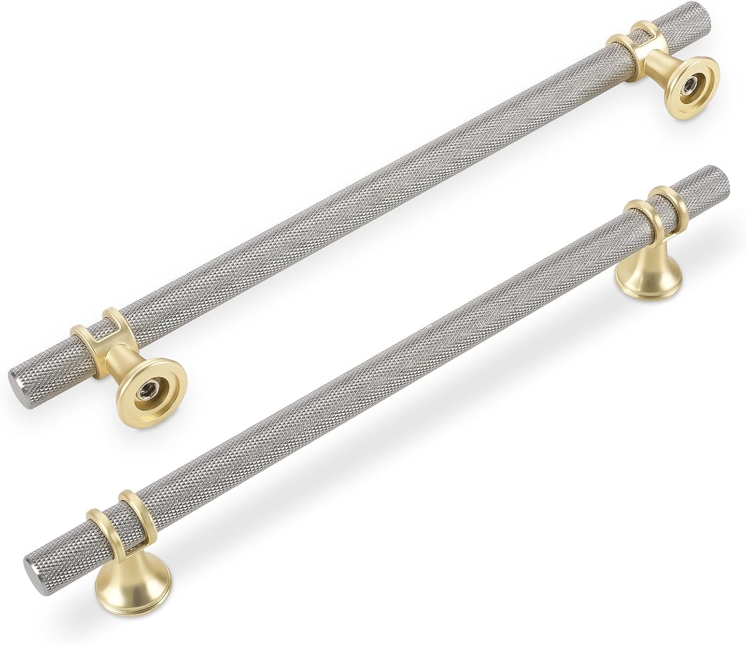 10 Inch Cabinet Pulls in Brushed Satin Nickel and Gold Finish