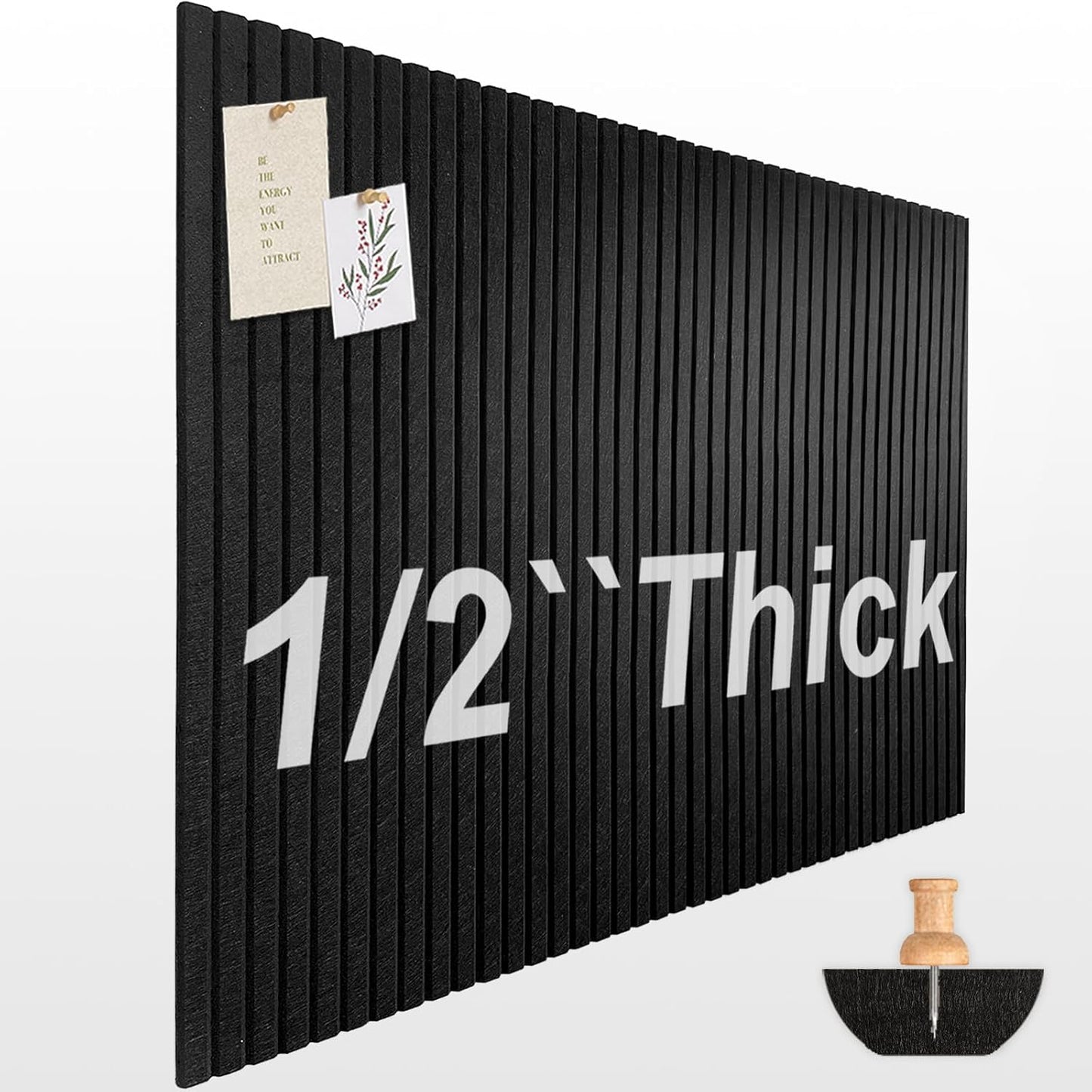 Large Cork Boards for Walls - 12 Pack Felt Wall Tiles