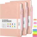 A5 Lined Leather Notebook 3 Pack - Durable Hardcover Journals