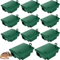 Rat Bait Station Box 12-Pack - Lockable Outdoor Mouse Bait Stations
