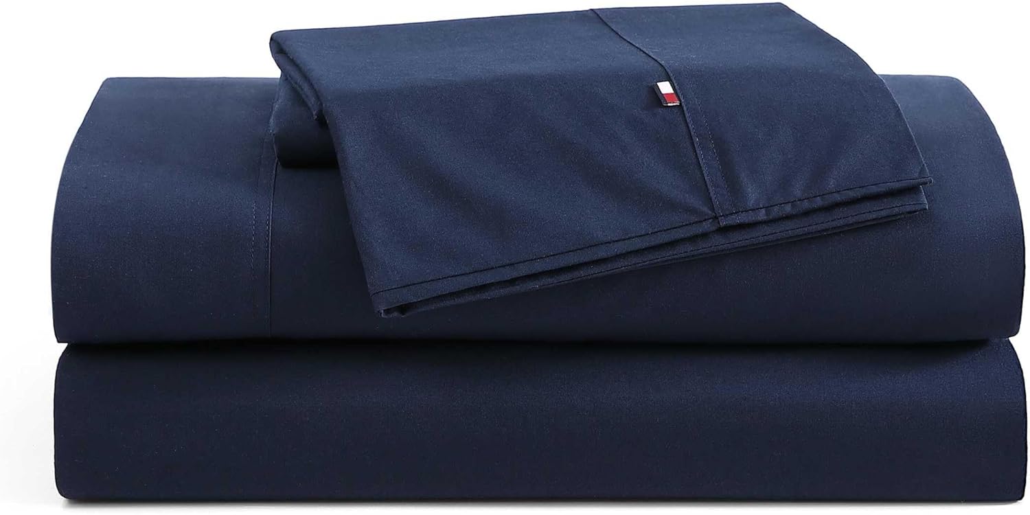 Tommy Hilfiger King Sheet Set - Crisp Cotton Percale Bedding