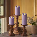 Flameless LED Flicker Pillar Candles Set of 3 - Pastel Purple