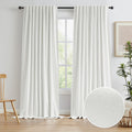 Living Room Curtains for Large Windows - 100% Blackout Ivory Panels