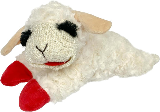 Mini Lamb Chop Plush Squeak Toy (White, 10') - Officially Licensed