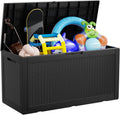 Vixzen 100 Gallon Resin Deck Box - Lockable, Weatherproof Storage
