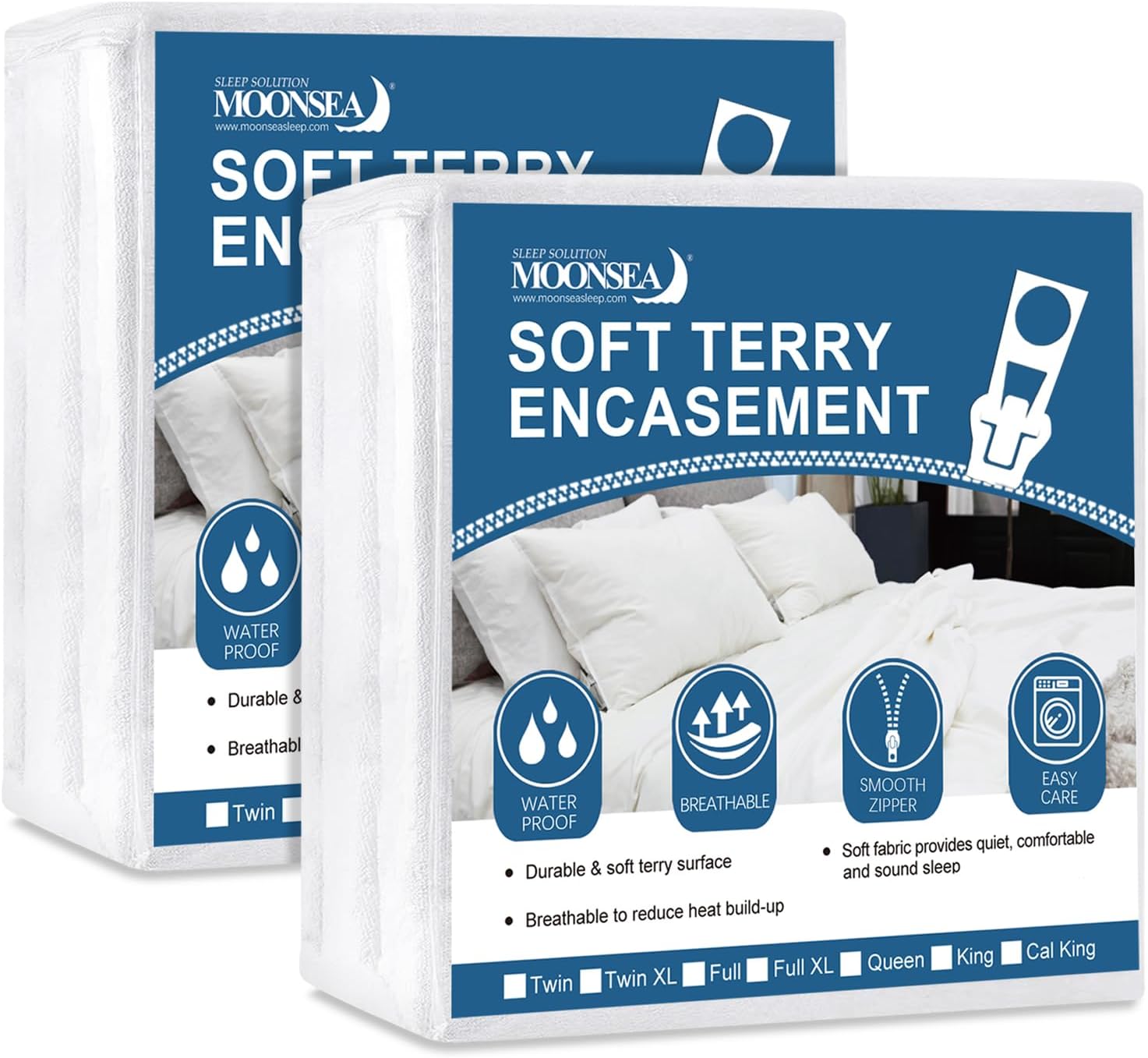 Zippered Mattress Protector 2 Pack for Full Size Mattresses