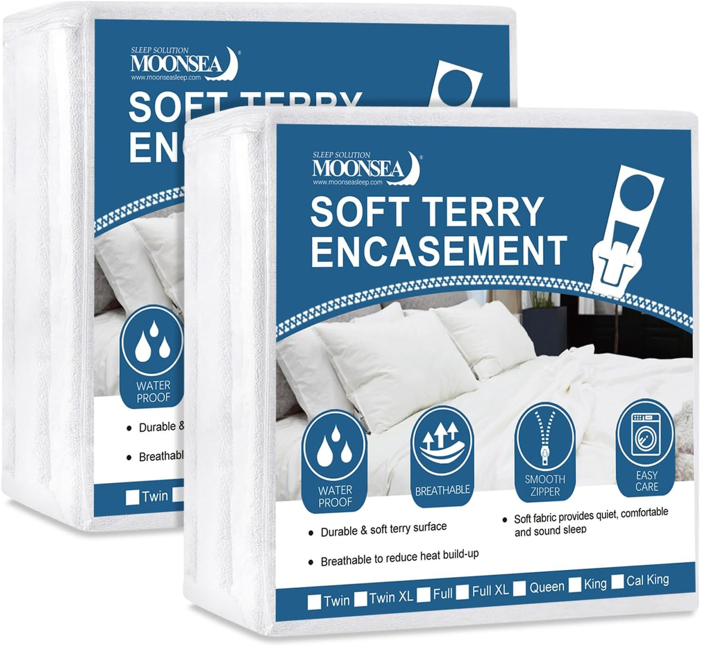2 Pack Twin Size Mattress Protector with Ultra Soft Terry Surface