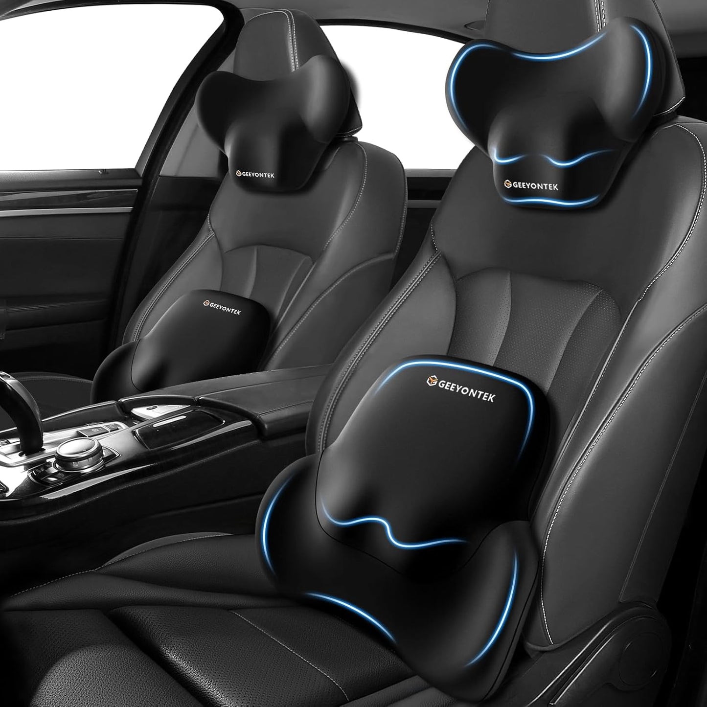 Car Lumbar Support Pillow and Neck Pillow Kit for Pain Relief