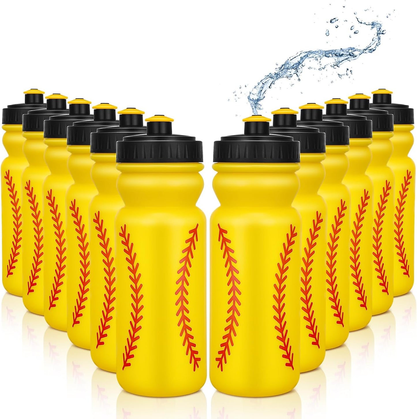 Nitial 12 Pack Softball Water Bottles for Sports and Travel