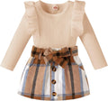 Toddler Baby Girl Fall Winter Clothes Long Sleeve Ruffle Shirt