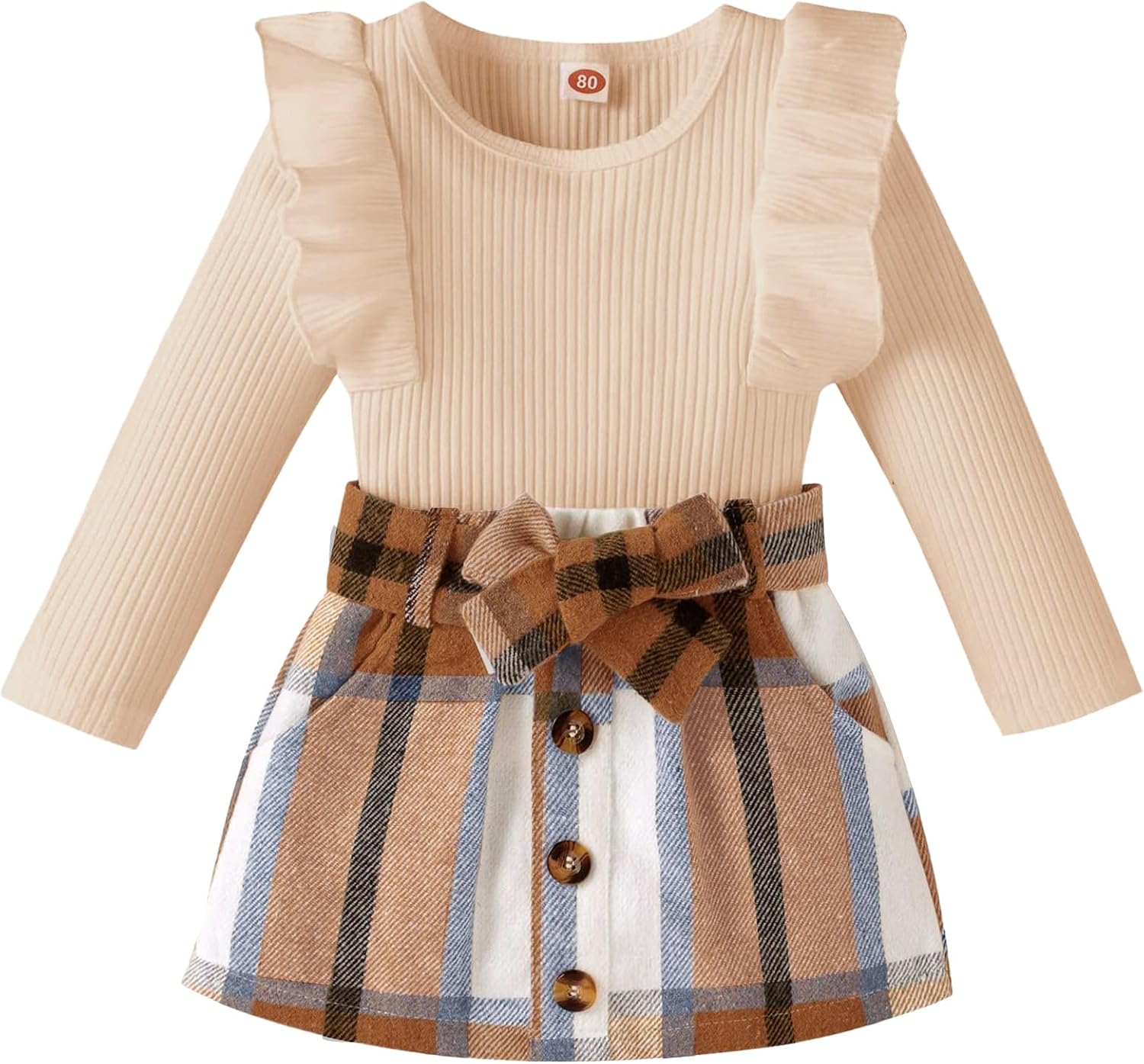 Toddler Baby Girl Fall Winter Clothes Long Sleeve Ruffle Shirt
