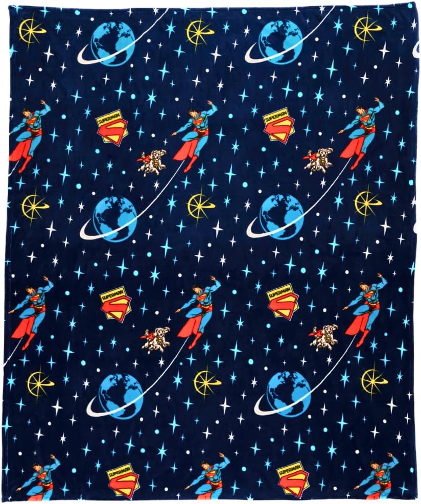 Superman Krypto Dog Bedding Cozy Plush Throw for Comfort