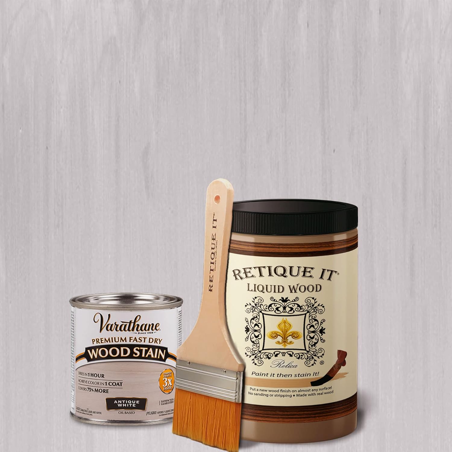 Retique It Liquid Wood Quart Light Wood with Antique White Stain