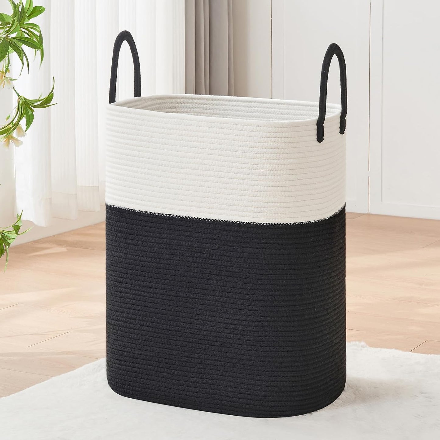Laundry Basket with Handles - Stylish Blanket Storage Solution